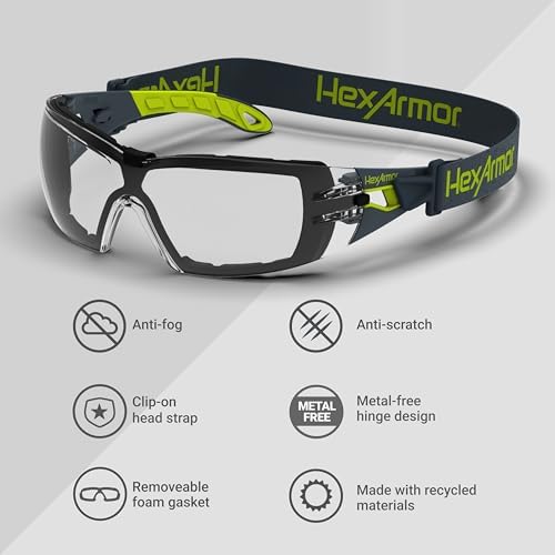HexArmor MX200G Spoggle Safety Glasses with Anti-Fog Coatings
