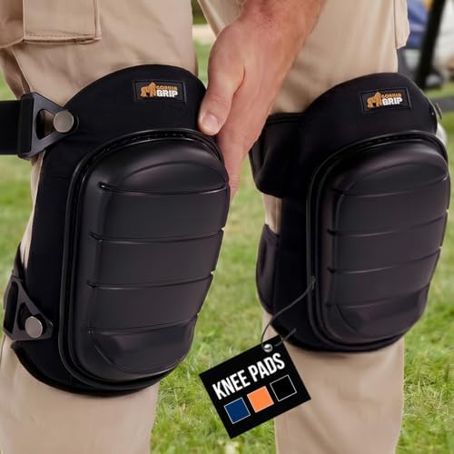 GORILLA GRIP® Knee Pads for Work, Gel Cushion Soft Foam for Men Black