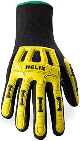 HexArmor Helix Impact Resistant & A1-A9 Cut-Resistant Work Gloves – High-Dexterity Nitrile Grip Industrial Safety Gloves
