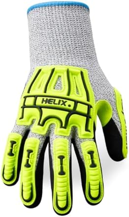 HexArmor Safety Gloves with Impact Protection | Sandy Nitrile Palm Coating | A4 Level Cut-Resistance | High Abrasion-Resistance | 13-Gauge Seamless Knit | Touchscreen Compatible | Helix 1075 | Medium