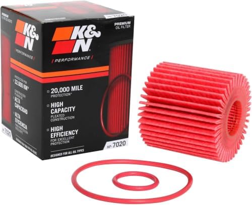 K&N Oil Filter: 20,000 Mile Engine Protection, High Capacity/High Efficiency: Compatible with 2005-2021 LEXUS/TOYOTA/LOTUS/SCION (See Product Description for Select Models), HP-7020 (Pack of 12)
