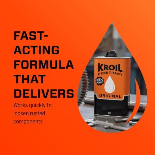 Kroil Original Penetrant - Rust Penetrating Lubricant - Corrosion Inhibitor Oil for Chains, Hinges & Stuck Metal Parts - Home & Industrial Use - Drip Can - 8 oz - 4 Pack (AZKL081C4)