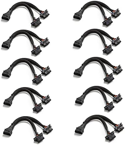 bbfly-B6 OBD2 Splitter OBDII Extension Cable Adapter (1FT/30CM) (10Pack)