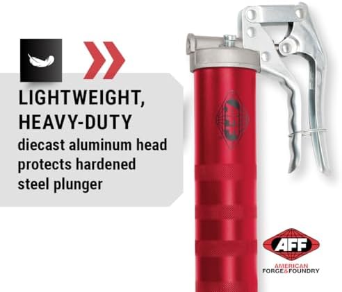 AFF 14 oz. Capacity Standard Pistol Grip Grease Gun with Heavy Duty Aluminum Die Cast Head, 5000 PSI, 8003