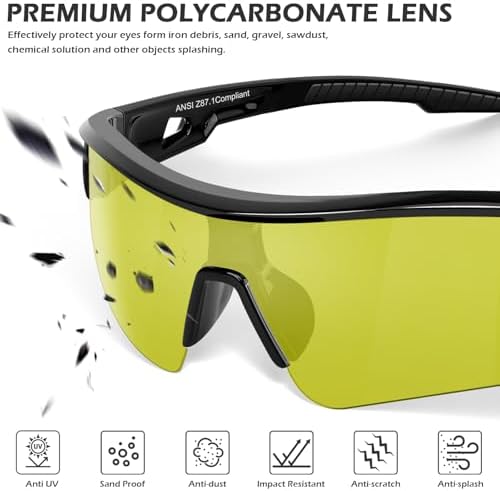 OXG 12 Pack Safety Glasses for Men Women, ANSI Z87.1 Protective Eyewear