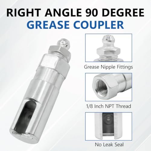 Grease Gun Coupler Kit, 90 Degree Adapter, 9-Piece