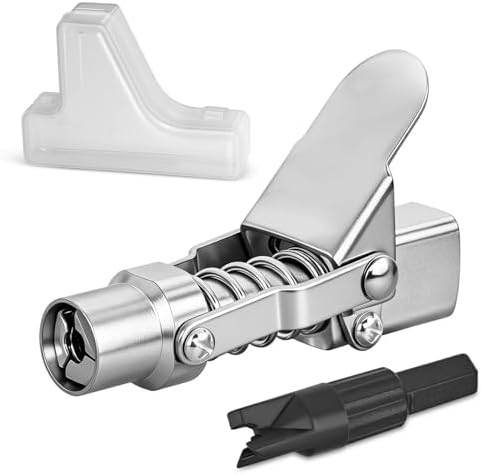GOOACC Grease Gun Coupler, 12000PSI Single Handle Quick Release Strong Locking Grease Gun Tips w Cleaning Tool, Compatible with 1/8" NPT Manual Electric Pneumatic mini Grease Guns Fittings Accessories