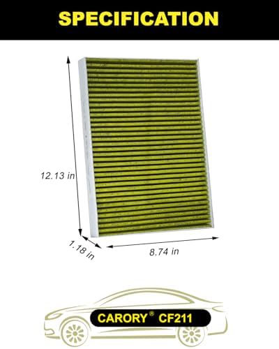 CARORY Cabin Air Filter w/Activated Carbon for Audi Q5 (2018-2025), A4 (2017-2023), RS5 (2018-2025), A5 (2018-2023), A6 (2023), Q7 (2017-2025), S4 (2018-2025), Porsche Cayenne, OE# 4M0-819-439, CF211