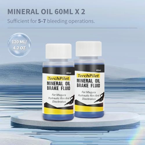 TerchPilet High Performance Brake Fluid Compatible with Royal Blood Mineral Oil - 4oz - Compatible with All Magura Hydraulic Disc and Rim Brakes Systems