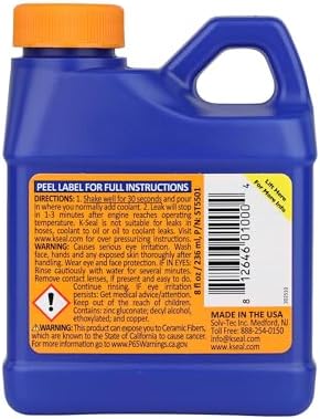K-Seal ST5501 Multi-Purpose One Step Coolant Leak Repair, 8oz, Pour and Go, Mixes with All Antifreeze, No Flushing Required