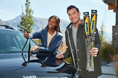 Rain-X Silicone AdvantEdge Wiper Blade 14" Windshield Wiper Blades Replacement, All-Weather Performance Lasts 2X Longer, Premium Beam, Installock Adapter for Easy Fit (Pack of 1)