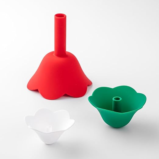 Flower-Shaped Leak-Proof Silicone Funnel Set (3-Piece) - Funnels for Kitchen Liquid/Oil/Powder Transfer, Cute Floral Design for Home, Travel & Crafts