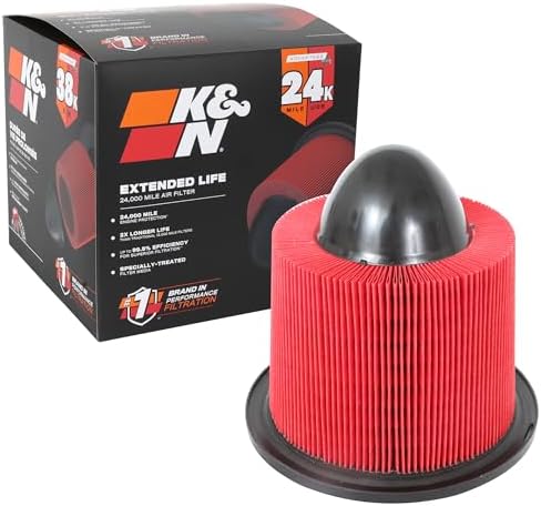 K&N Engine Air Filter: Extended Life 24,000 Mile Replacement Air Filter: Compatible with 1995-2019 Ford Super Duty V8/V10 (E150, E250, E350, E450, Mustang and other vehicle models), KNF-0945