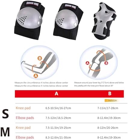 Kids Protective Gear Knee Pads Elbow Pads & Wrist Guards for Roller Skating
