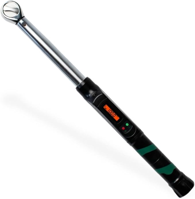 Digital Torque Wrench 3/8 Drive (10-100 ft-lb) - Electronic Torque Wrench w/Precision Click-Style Display - Adjustable Mechanic Tool for Automotive, Motorcycle, Bike Maintenance & Small Engines