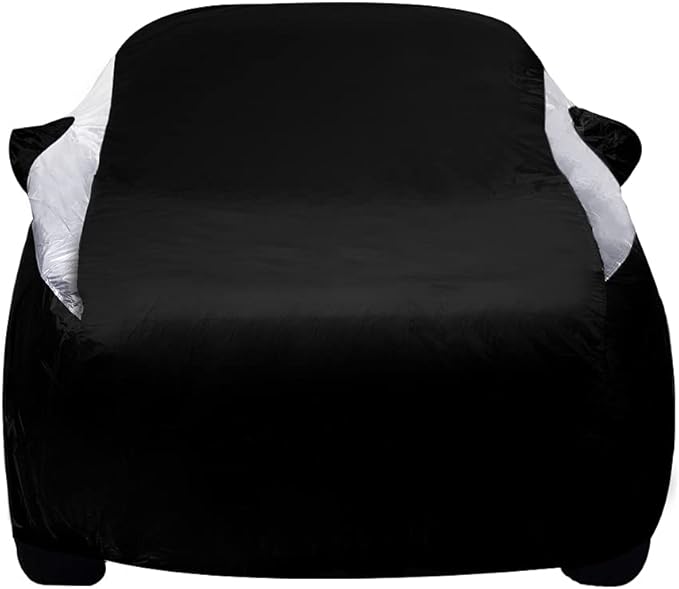 Titan Lightweight Mid-Size SUV Car Cover (Black Pearl) for Ford Explorer, Jeep Grand Cherokee, and More. Waterproof Cover Measures 206 Inches and Includes a Driver-Side Door Zipper.