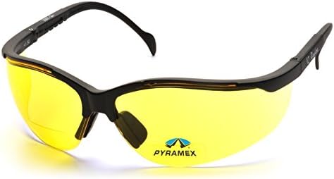 Pyramex Venture II Bifocal Readers Safety Glasses Protective Eyewear, 2.5 Diopters, Amber
