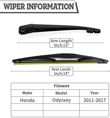 Rear Windshield Wiper Arm Blade Assembly for Honda Odyssey 2011-2017