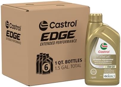 Castrol Edge Extended Performance 5W-20 Motor Oil 1 Quart, Pack of 6