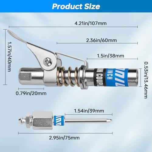 Grease Gun Accessories Kit, Include 0.53" Grease Tips & Needle Dispenser