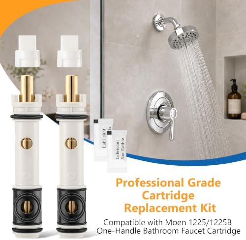 2 Pack Shower Cartridge Compatible with Moen 1225 1225B, Plastic