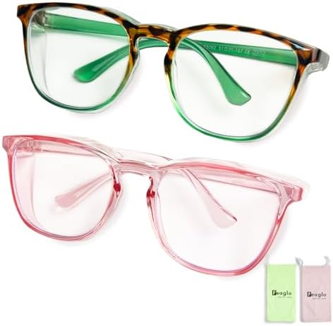 Feaglo Safety Glasses, Anti Fog Safety Goggles for Women Men, Blue Light Blocking Stylish Eye Protection Glasses Side Shield