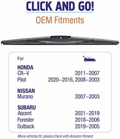 14 inch (14-B) Rear Wiper Blades Replacement for Honda CR-V 2011-2007 Fit 2020-2007 Pilot 2020-2016 Subaru Forester 2018-2006 Outback 19-05 +More BACK Windshield Wiper Blades For My Car Pack of 2