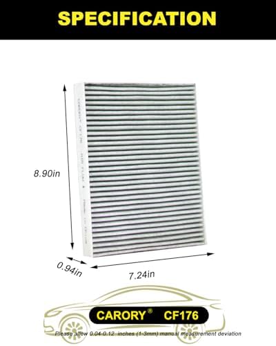CARORY Cabin Air Filter w/Activated Carbon for Ford Explorer 2011-2019, Flex 2009-2019, Taurus 2009-2019, Police Responder Hybrid 2019-2020, Lincoln MKS 2010-2016, MKT 2010-2019, and More, CF176