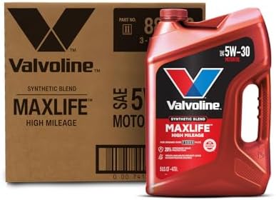Valvoline High Mileage with MaxLife Technology SAE 5W-30 Synthetic Blend Motor Oil 5 QT, Case of 3 (Packaging May Vary)