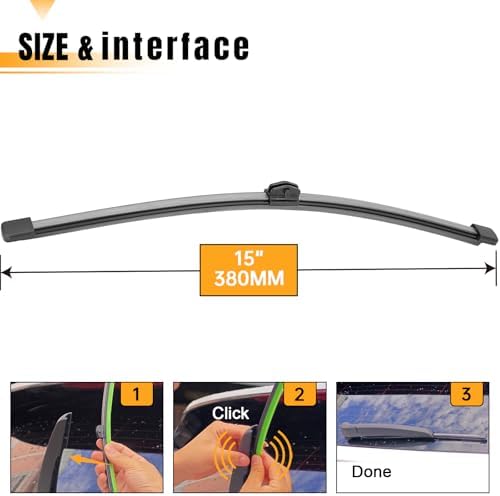 AUTOBOO 15" Rear Wiper Blade Replacement for Audi Q5 Q7 2018-2024