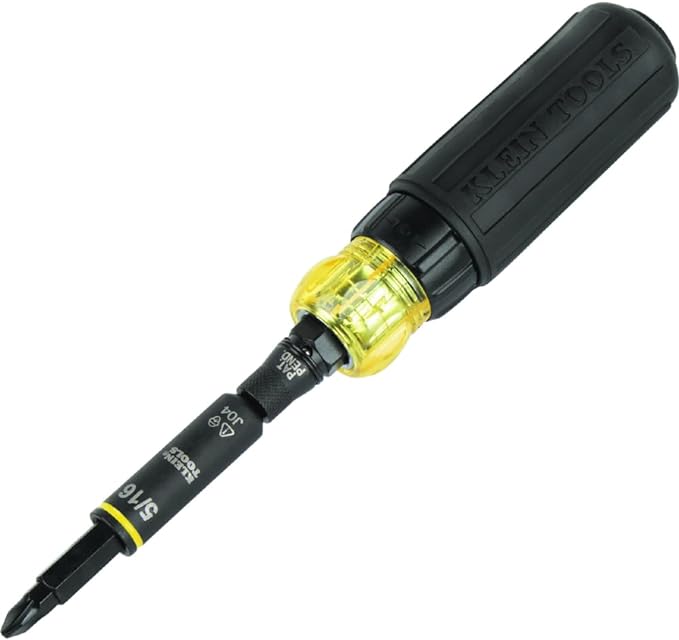 Klein 9-Inch Crimping Pliers & 11-in-1 Ratcheting Screwdriver/Nut Driver Tool Bundle