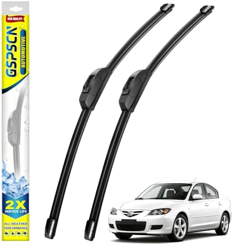 GSPSCN Windshield Wiper Blades for Mazda 3 2004-2009 (Pack of 2)