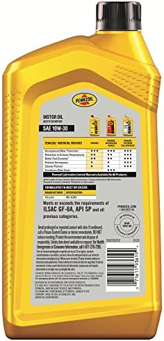 Pennzoil 10W-30 Motor Oil, 1-Quart | Conventional | Pack of 2