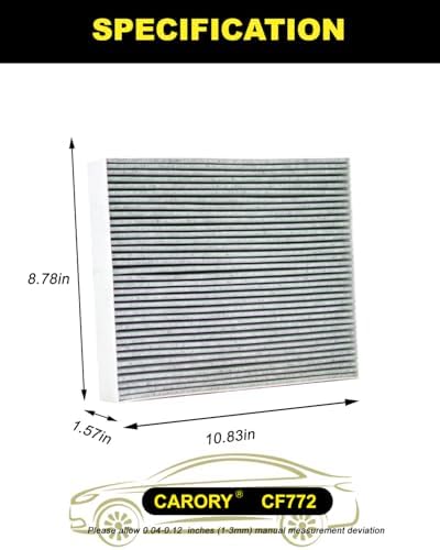 CARORY Cabin Air Filter w/Activated Carbon for Ford Bronco Sport 2021–2024, Escape 2020–2025, Explorer 2020–2025, Mustang Mach-E 2021–2024, Lincoln Aviator 2020–2025, Corsair 2020–2025 and More, CF772