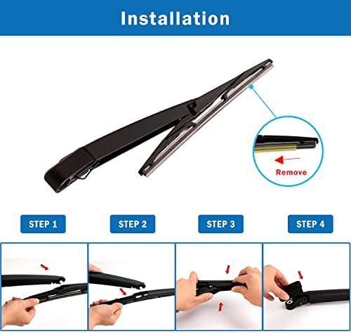 WTI Rear Wiper Arm Blade Set Compatible With Kia Sorento 2015-2020 Rear Windshield Window Wiper Kits Assembly New Replacement Accessories Parts
