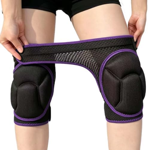 Women Brearhable Knee Pads for Gardening, Lightweight Foam Cap, Purple S