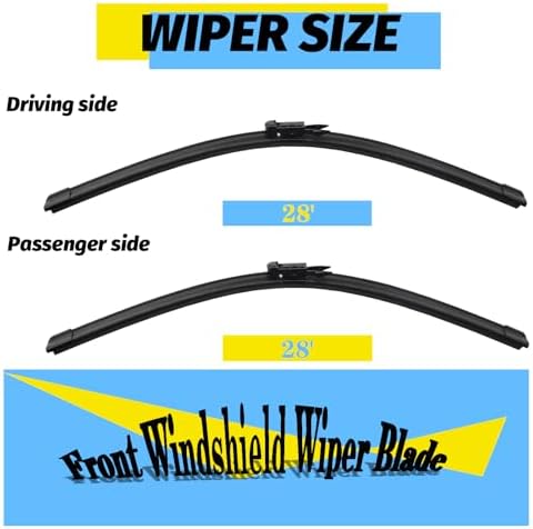 28"+28" Windshield Wiper Blade Replacement Kit for 2015-2020 Ford Edge / 2013-2020 Escape / 2012-2018 Focus / 2013-2019 Fusion - OEM Quality All Season Windshield Wiper Pinch Tab (Set of 2)