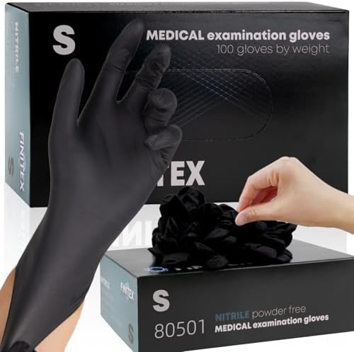 FINITEX Black Nitrile Disposable Gloves 5mil Medical Exam 100PCS,S