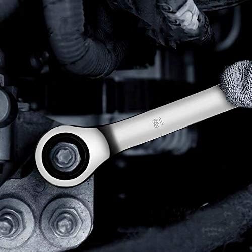 22-Piece Ratcheting Wrench Set，Metric & SAE Chrome Vanadium Steel Hand Combination Wrench Spanner with Portable Carrying Bag (Ratchet Wrench)