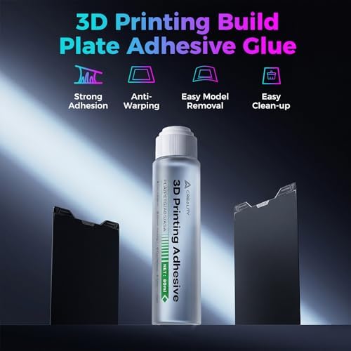 Creality 3D Printer Bed Adhesive Glue, Build Plate 3D Print Glue Stick, Avoid Warping for Printing PLA,TPU,ABS,PETG on Hot Bed, Strong Adhesion, No Residue, Durable Than Glue Stick - 80ML