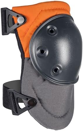 ALTA 50903.50 AltaPRO Knee Protector Pad, Gray/Orange Cordura Nylon Fabric, AltaLOK Fastening, Hard Cap, Round, Gray