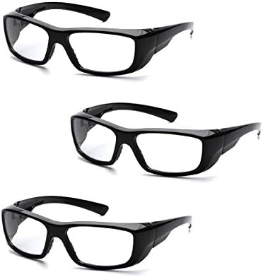 Pyramex Emerge Full Reader Safety Glasses SB7910D20 (3 Pair) (+2.0 Lens, Black Frame/Clear Lens)