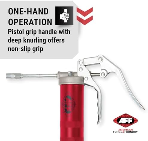 AFF 14 oz. Capacity Standard Pistol Grip Grease Gun with Heavy Duty Aluminum Die Cast Head, 5000 PSI, 8003