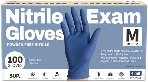 Supmedic SUP Exam Plus® Nitrile Gloves, Powder-Free Disposable Med Blue