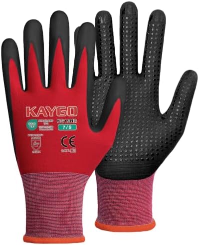 KAYGO MicroFoam Nitrile Coated Work Gloves, Non-Slip Micro-Dots, KG19N