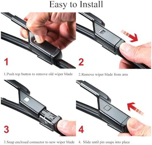 Windshield Wiper Blades for 2022 2023 2024 2025 2026 Chevy Trailblazer - 24" + 18" + 11" Rear - Complete Set of 3 Front and Back Replacement Wipers - All Weather Performance