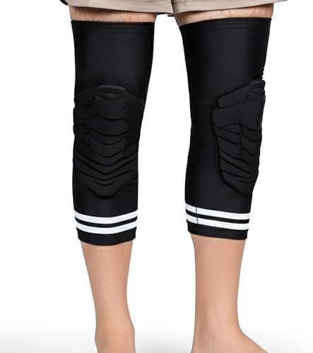 Dirt Defence Basketball Knee Pads - 2Pcs Large Size Padded Knee Compression Sleeve for Legs - EVA Shock-Absorbing Support for Sports Training and Recovery - Volleyball, Soccer, Weightlifting, Baseball - Large