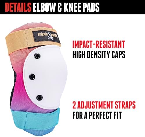 Triple Eight Saver Series 3-Pack Pad Set– Ideal for Skateboarding, In-line Skating, Roller Skating, and Biking