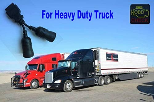 Truck OBD 6Pin 9Pin J1708 J1939 Protocol Diagnostic Adapter Cable,Heavy Duty Truck Bus Trailer OBD2 Diagnostic Scanner Conntor Black