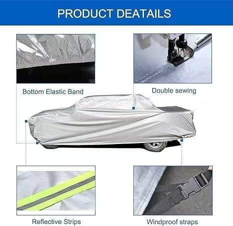 Kaugung Truck Cover Fit Chevrolet Chevy Colorado from 2015 to 2025 (Crew Cab/Extended Cab), Waterproof All Weather Full Pickup Cover, Outdoor Sun UV Rain Dust. Protection